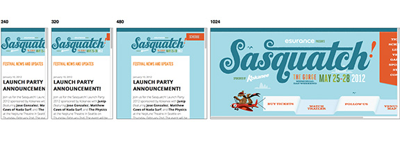 Example of Responsive Webdesign: sasquatchfestival.com 