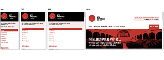 Example of Responsive Webdesign: 2012.newadventuresconf.com 