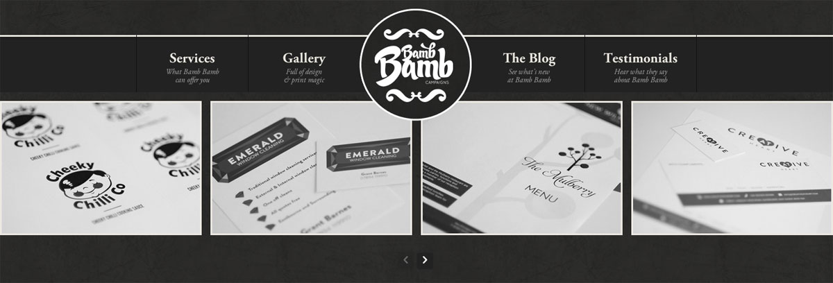 Bamb Bamb is directly placed at the centre of the header. Bamb Bamb is directly placed at the centre of the header.