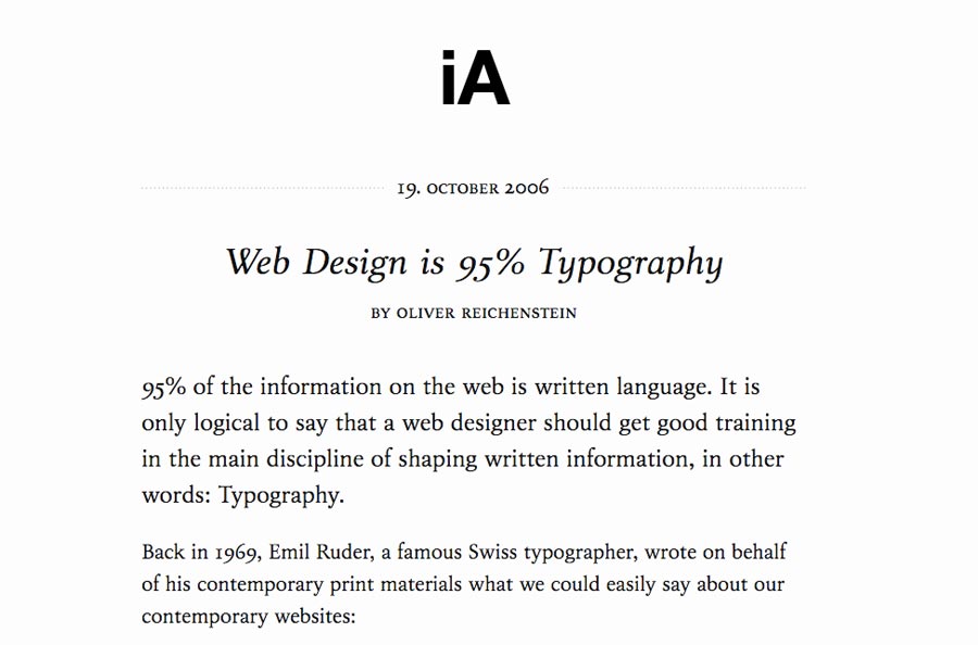 Contrast chosen by the Information Architects