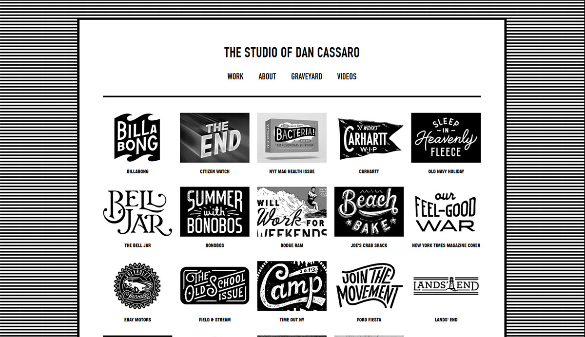 Le minimalisme dans le webdesign: Dan Cassaro