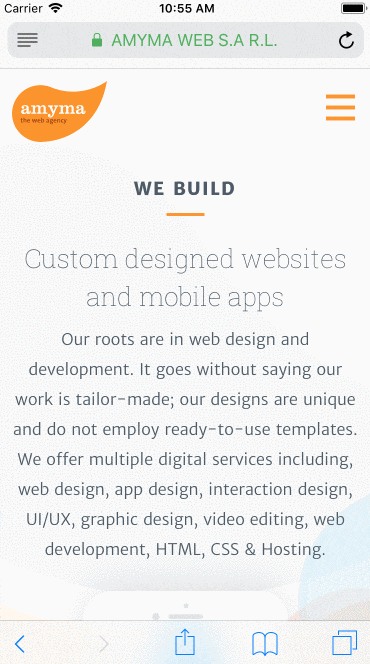 Custom designed websites and mobile apps